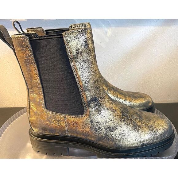 Ralph Lauren Corinne Bootie Fashion Booties Metallic Black/Gold Women SZ 8.5 NEW - Picture 4 of 11